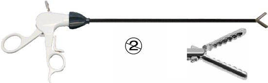 Disposable laparoscopy wave grasper with ratchet