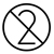 singel use siymbol, 2 crossed out in circle